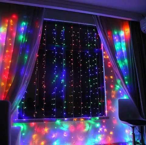 Гірлянда водоспад 240 LED 2.2 м*1.5м, Мультик колір 1521-01 фото