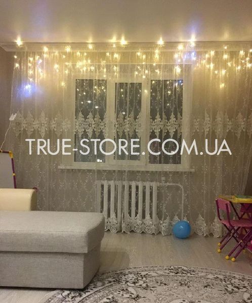 Гірлянда бахрома 200 LED 5 м*0.5м, теплий білий колір 1505-07 фото