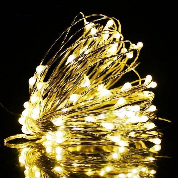 Гірлянда РОСА нитка 300LED, 220 В, 30 метрів, 8 режимів + USB, Теплий Білий колір 1903-07 фото