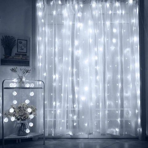 Гірлянда водоспад 400 LED 3 м*2 м, Білий колір 1532-03 фото
