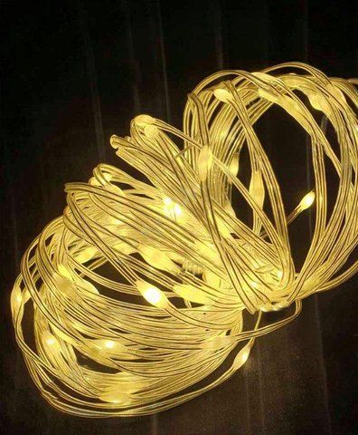 Гірлянда РОСА люкс нитка 100LED, 220 В, 10 метрів, Теплий Білий колір (велика лампочка) 1900-07 фото