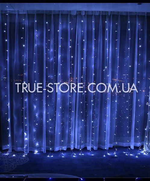Гірлянда штора 240 LED 3 м*1.5м, Синій колір 1530-02 фото