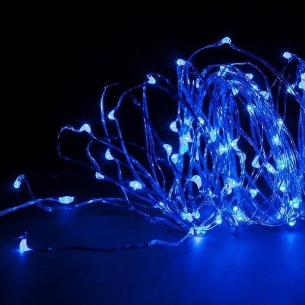 Гірлянда РОСА нитка 200LED, 220В, 20 метрів, 8 режимів + USB, Синій колір 1902-02 фото