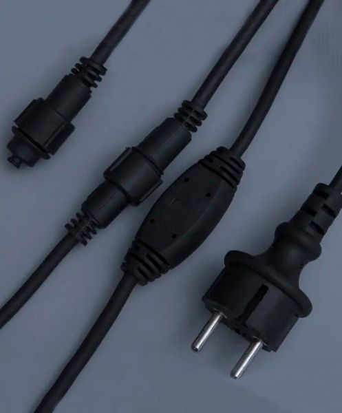Гірлянда вулична БАХРОМА 160 LED+FLASH 5 м0,7 м, чорний каучук 3.3 мм, Білий колір 1444-030 фото