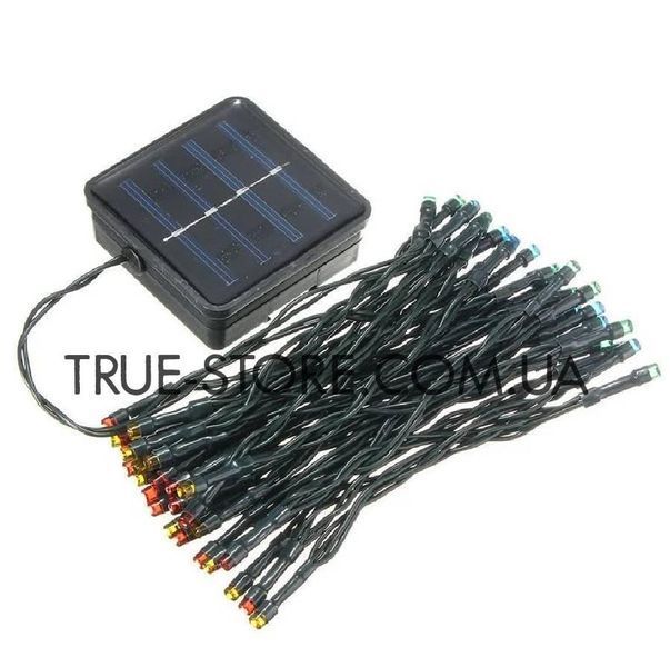 Гірлянда 100 LED, на сонячній батареї, Синій колір, 10 метрів вулична 1201-02 фото