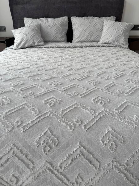 Покривало в скандинавському стилі "Бйорк", сірий колір, 120cm x 250cm 23743-8-120x250cm фото