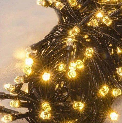 Гірлянда рубін 300 LED, Теплий білий колір, чорний дріт, 20метров 1283-07 фото