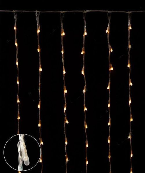 Гірлянда водоспад лінза 8 мм 480 LED 3m*2,5m Теплий білий колір 1543-07 фото