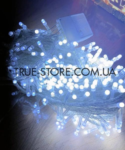Гірлянда 500 LED, Білий колір, прозорий провід, 28 метрів 1150-03 фото