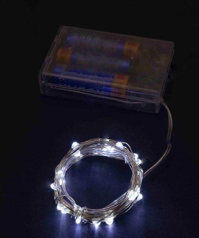 Гірлянда РОСА на батарейках нитка 100LED, 10метра, Білий колір 1978-03 фото