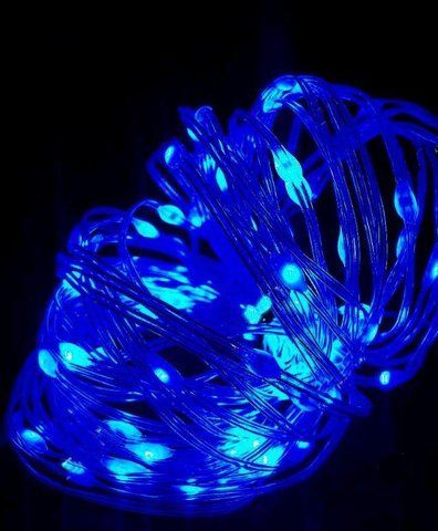 Гірлянда РОСА в трубці нитка 100LED, 220 В, 10 метрів, Синій колір 1912-02 фото