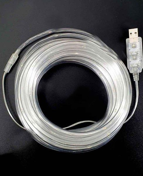 Гірлянда РОСА в трубці нитка 100LED, 220 В, 10 метрів, Синій колір 1912-02 фото